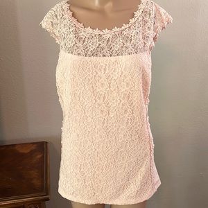 **New** Light Pink Express Top with Lace Detail